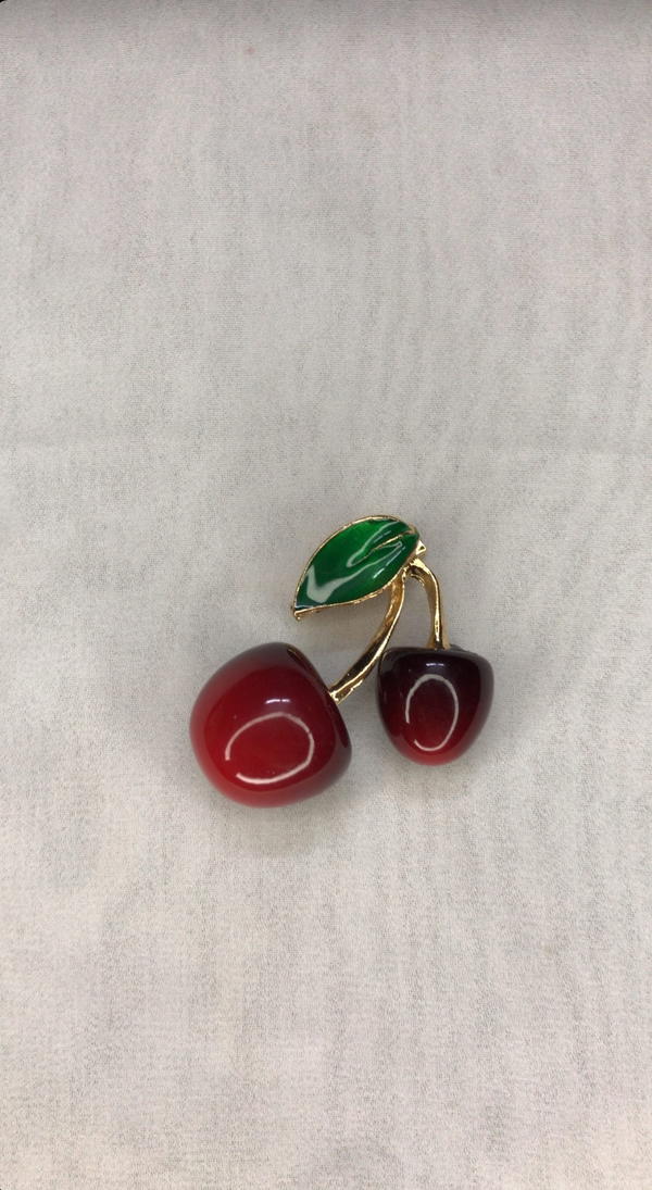 cherry brooch Image 3 Preview