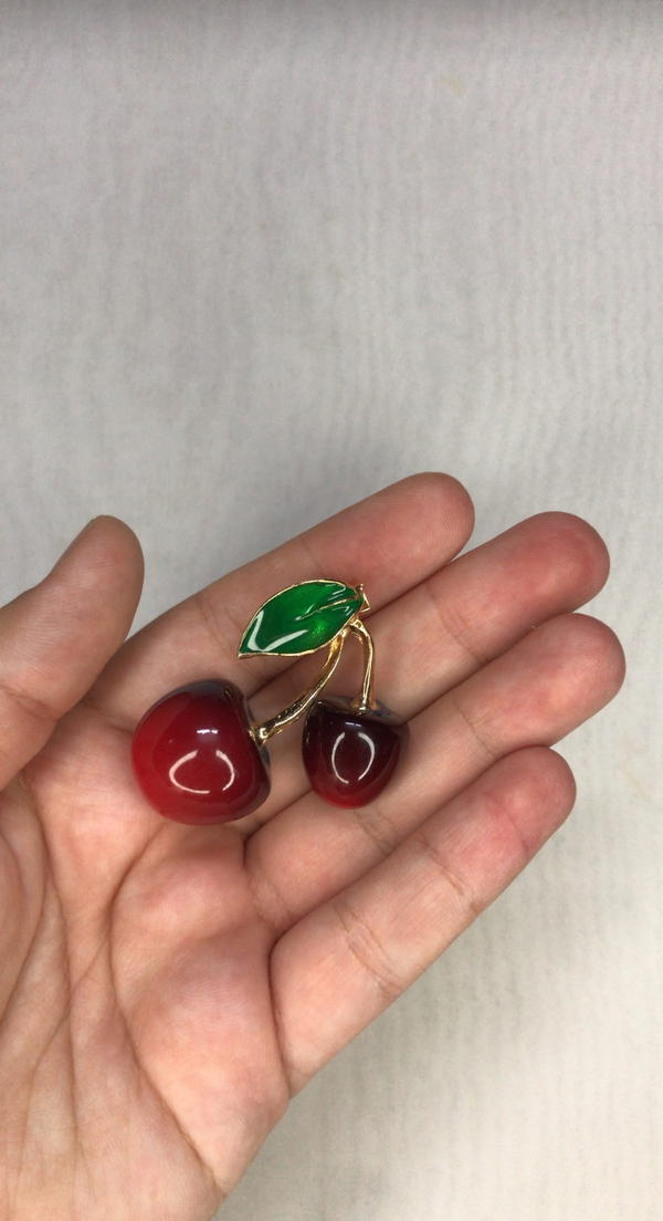 cherry brooch Image 4 Preview
