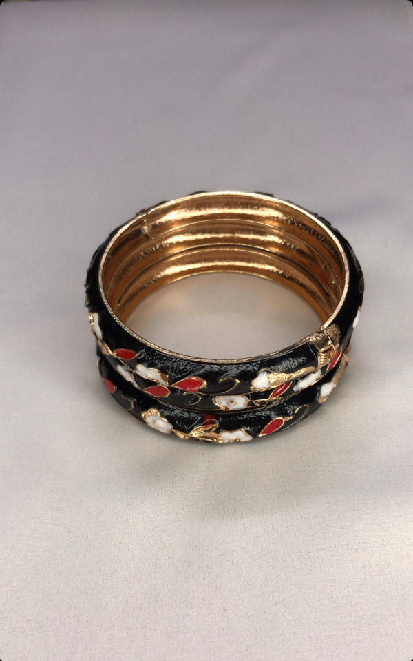 flower bangle (black) Image 4 Preview