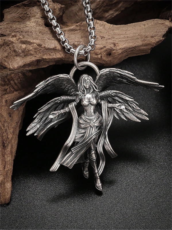 four winged angle necklace  Image 8 Preview