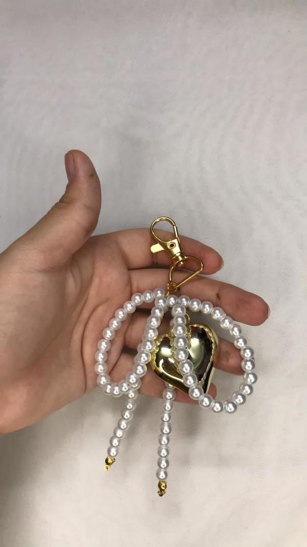gold heart bag charm  Image 2 Preview