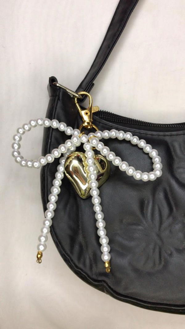 gold heart bag charm  Image 3 Preview