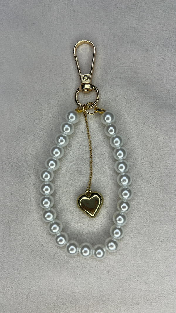 gold heart bag charm Image 2 Preview
