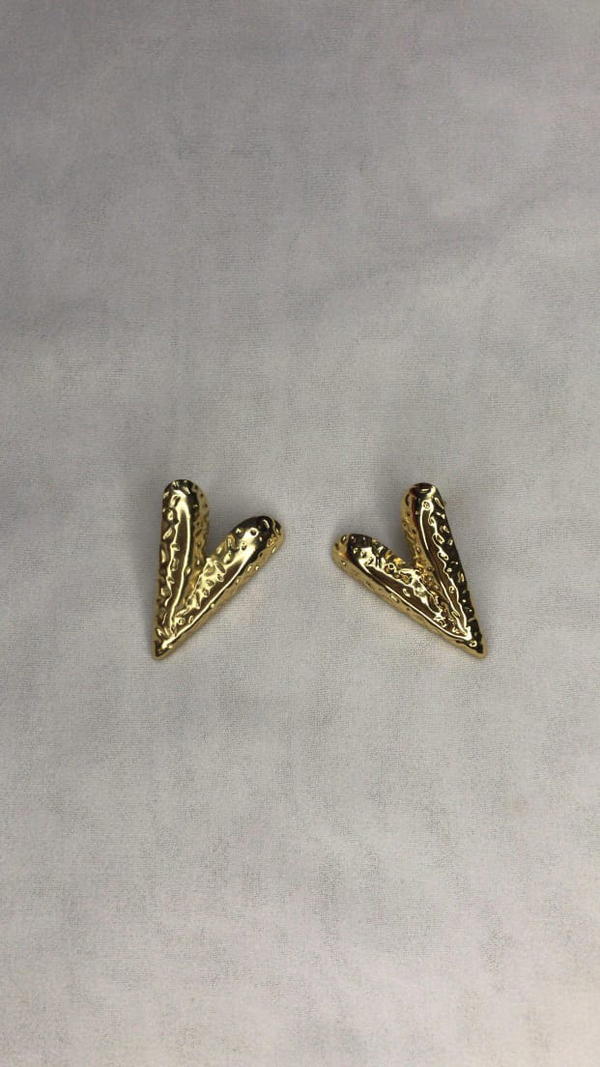 gold heart earrings  Image 2 Preview