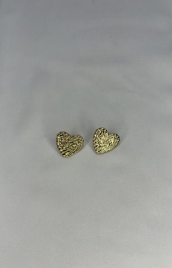 gold heart earrings  Image 2 Preview