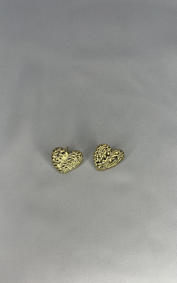 gold heart earrings  Image 3 Preview