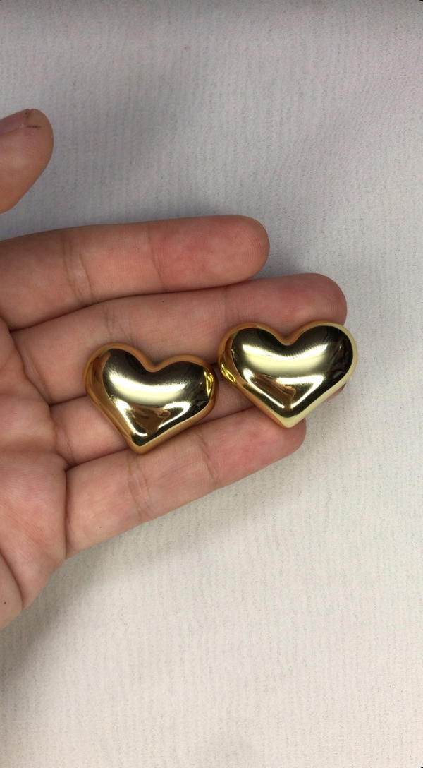 gold heart earrings  Image 1 Preview