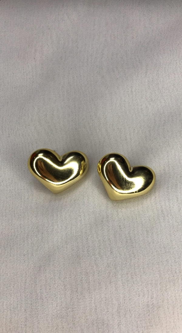 gold heart earrings  Image 3 Preview