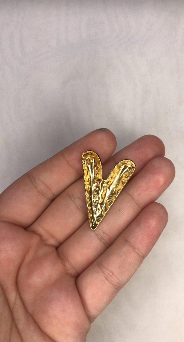 gold heart earrings  Image 4 Preview