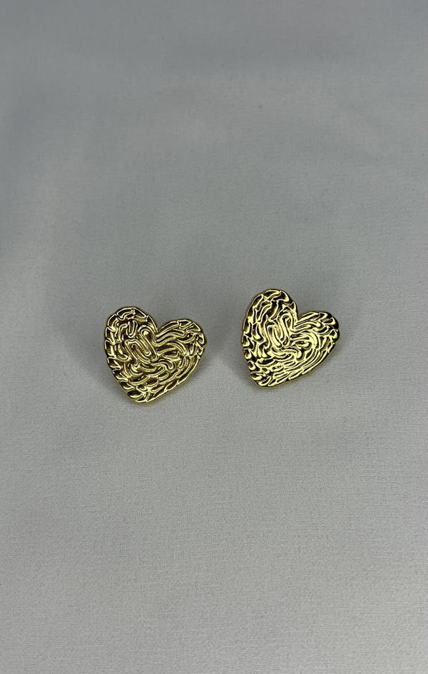 gold heart earrings  Image 4 Preview