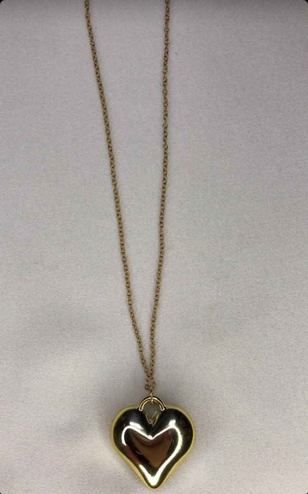 gold heart (stainless necklace) Image 6 Preview