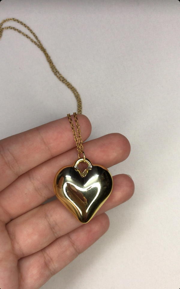 gold heart (stainless necklace) Image 7 Preview