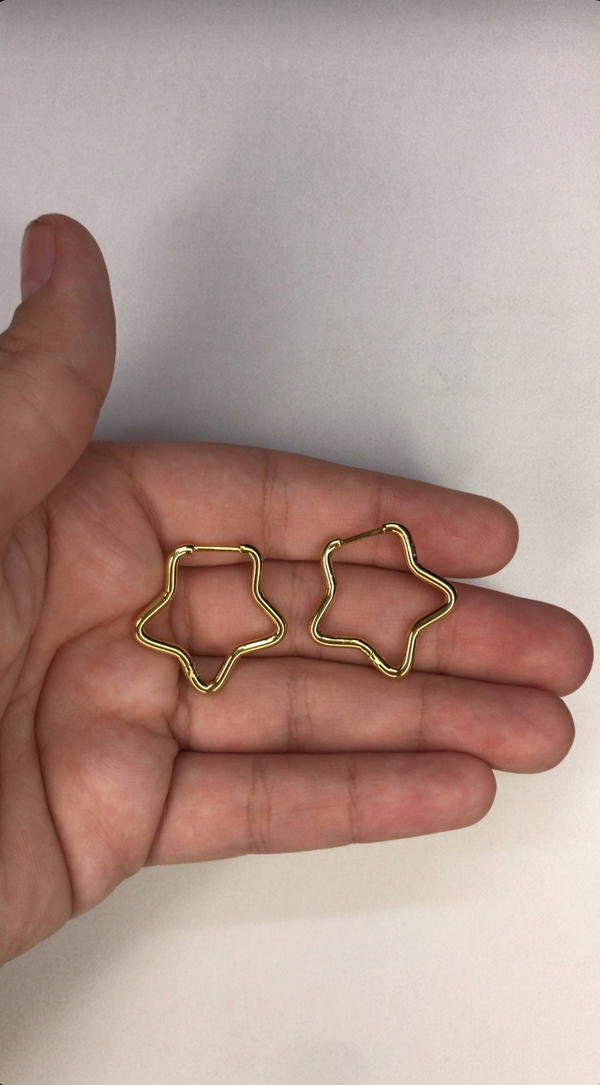 gold star hoops Image 5 Preview