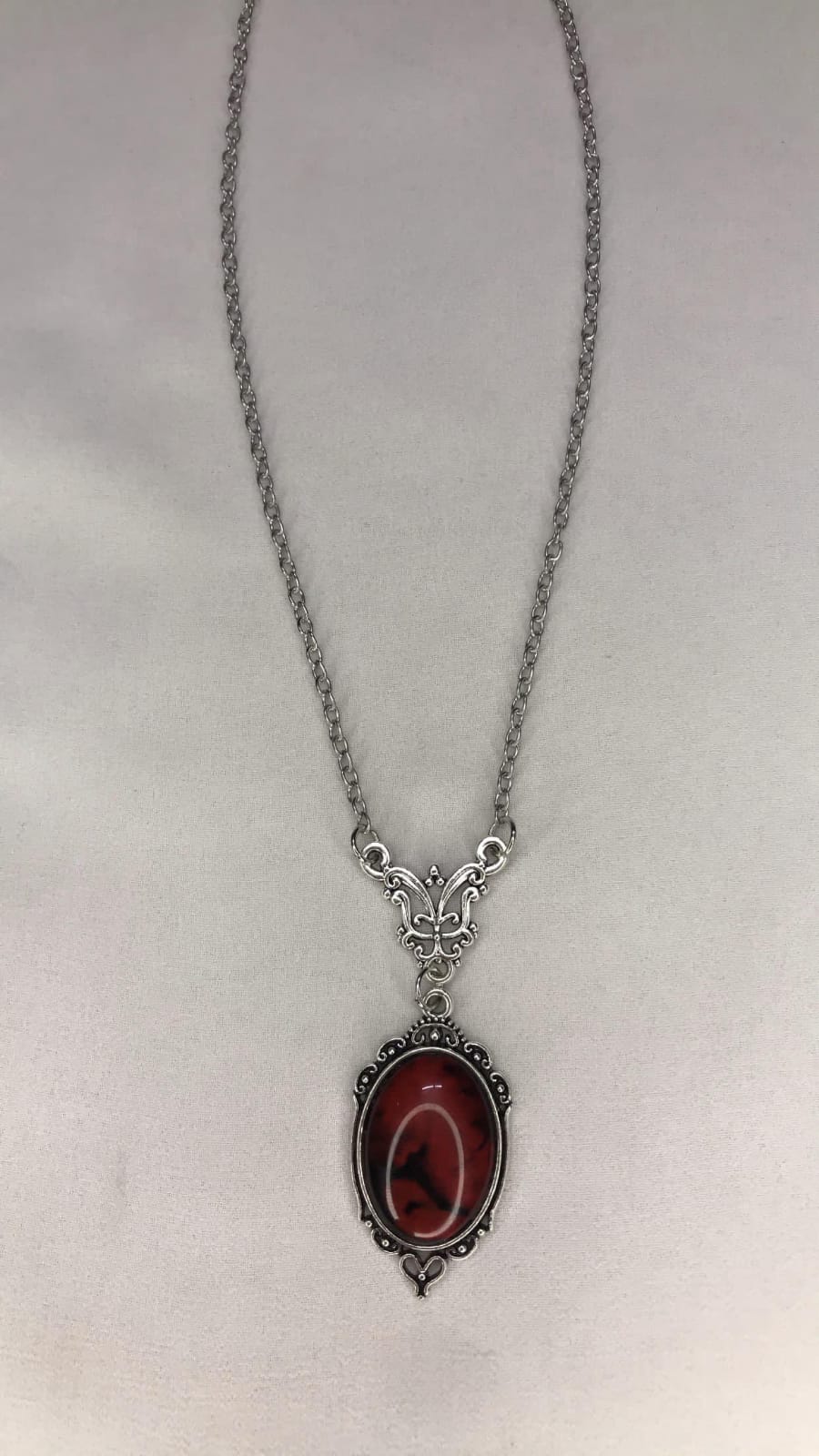 gothic red necklace (silver) Preview Image