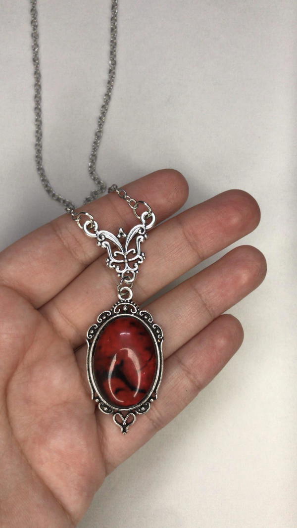 gothic red necklace (silver) Image 5 Preview