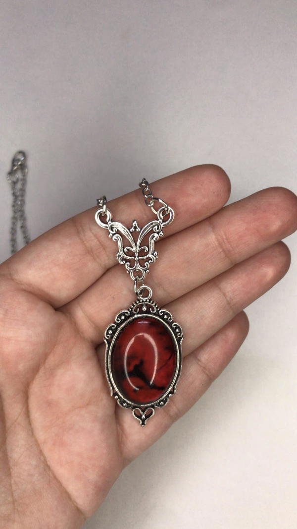 gothic red necklace (silver) Image 6 Preview
