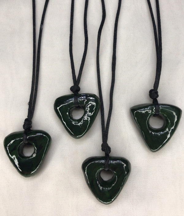 green clay necklace  Image 2 Preview
