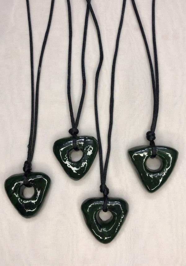 green clay necklace  Image 3 Preview