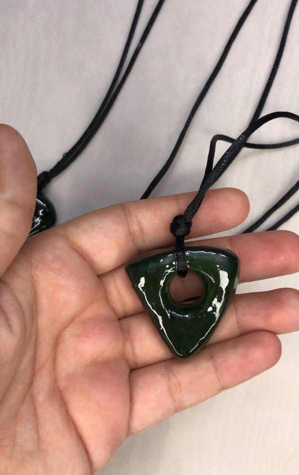 green clay necklace  Image 5 Preview