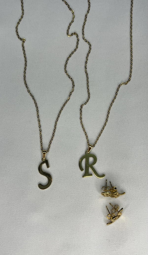 initial necklaces with earrings  Image 2 Preview
