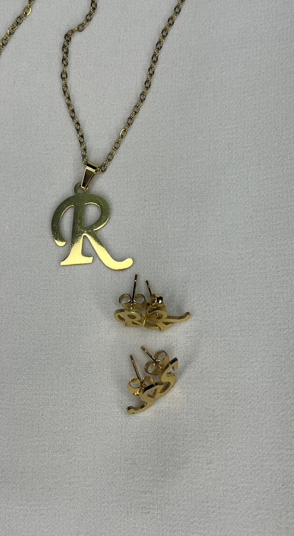 initial necklaces with earrings  Image 5 Preview