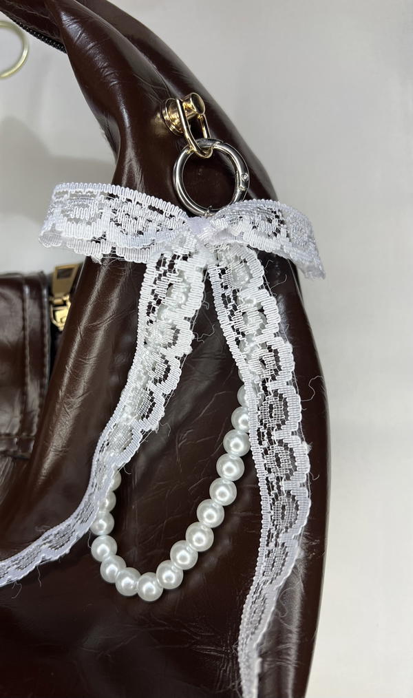 lace pearls bag charm Image 6 Preview