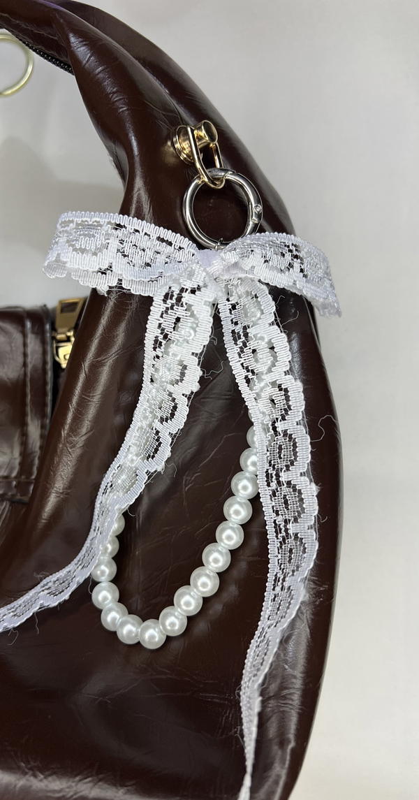 lace pearls bag charm Image 7 Preview