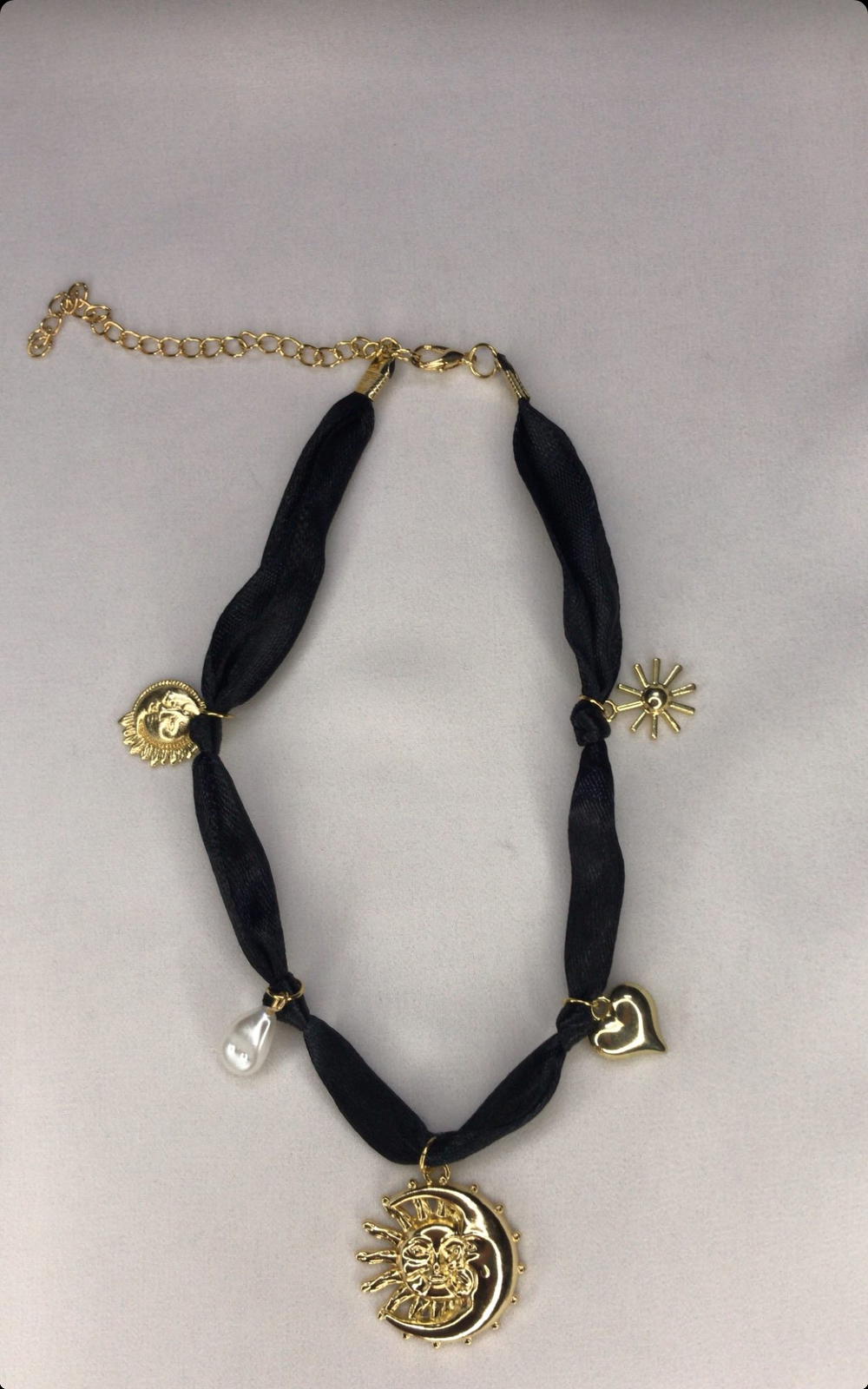 moon&sun necklace (black) Preview Image