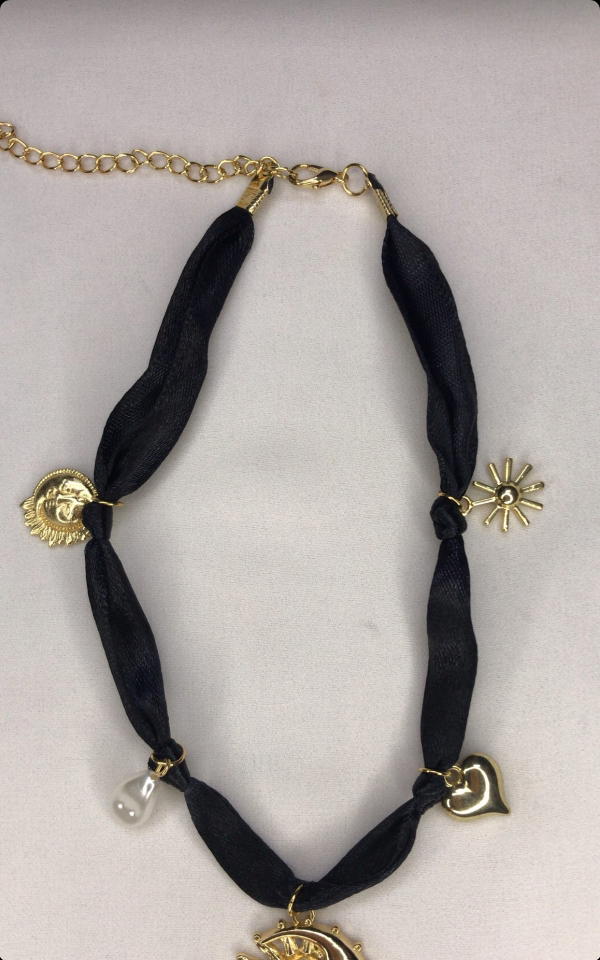 moon&sun necklace (black) Image 3 Preview