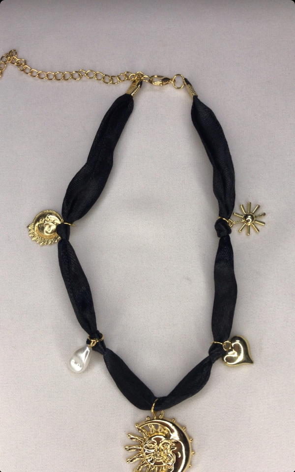 moon&sun necklace (black) Image 4 Preview