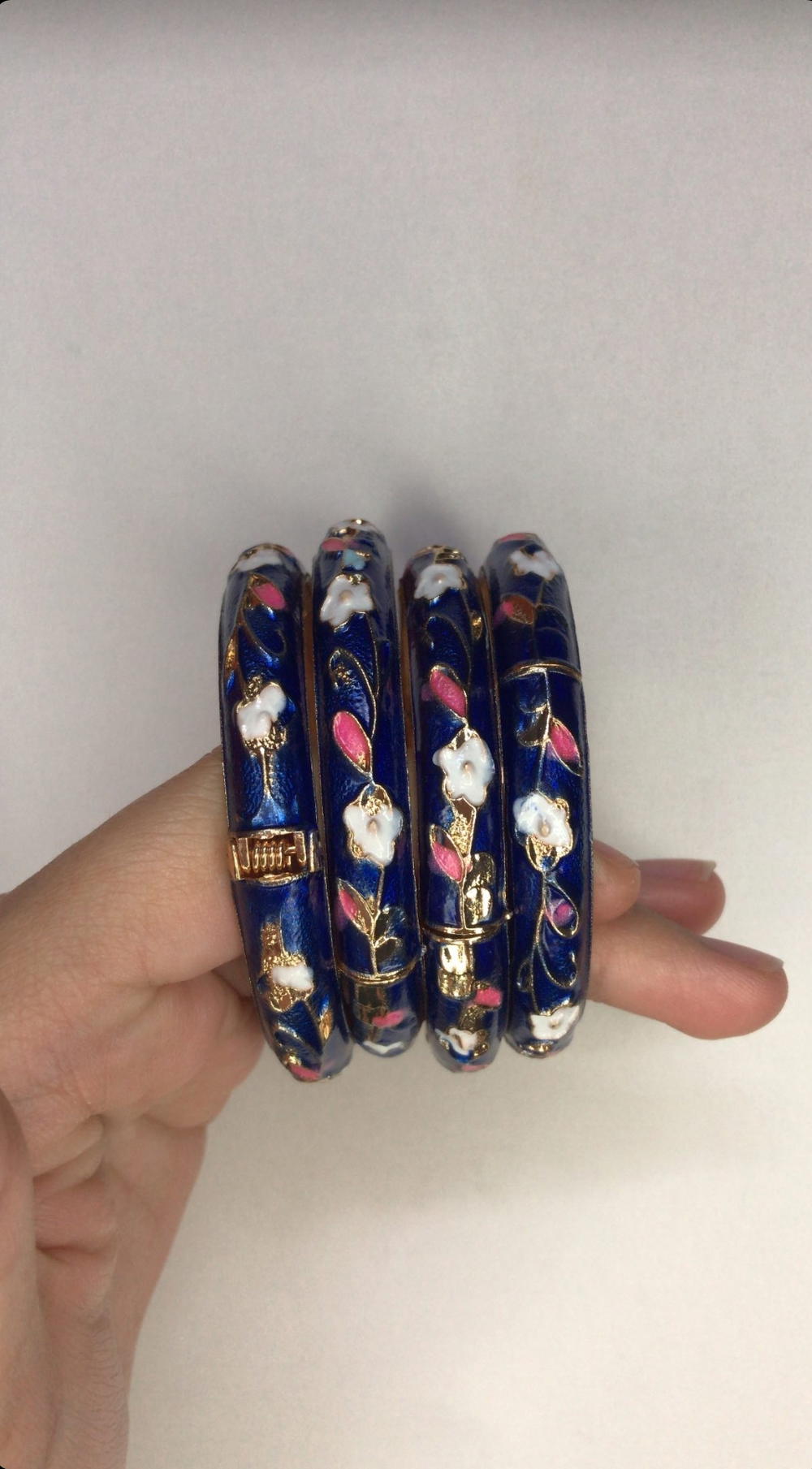 navy blue flower bangle  Preview Image