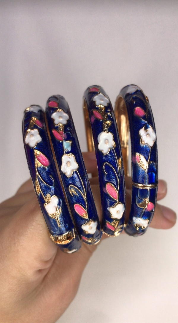 navy blue flower bangle  Image 2 Preview