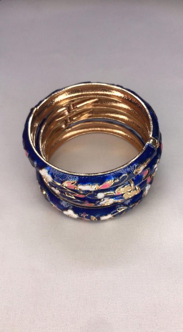 navy blue flower bangle  Image 4 Preview