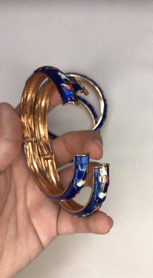 navy blue flower bangle  Image 5 Preview