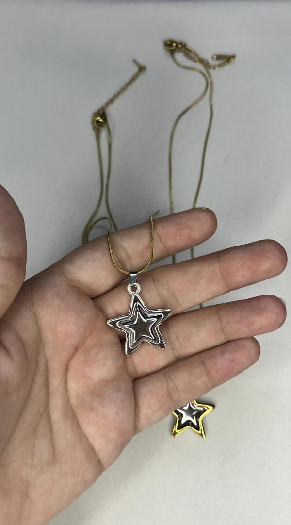 Gold&silver star necklace  Image 5 Preview
