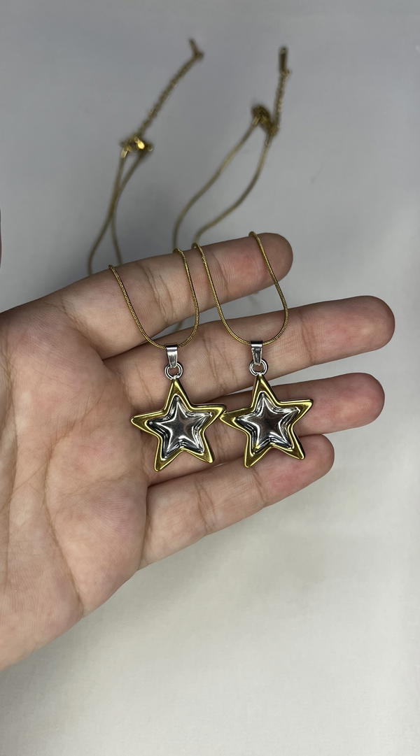 Gold&silver star necklace  Image 6 Preview