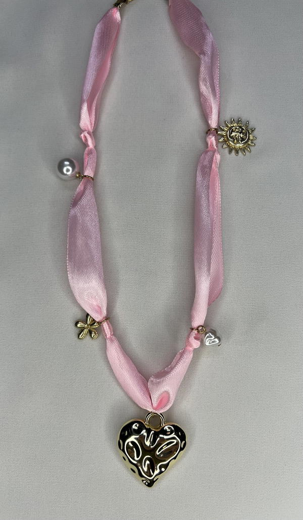 pink heart necklace  Image 2 Preview