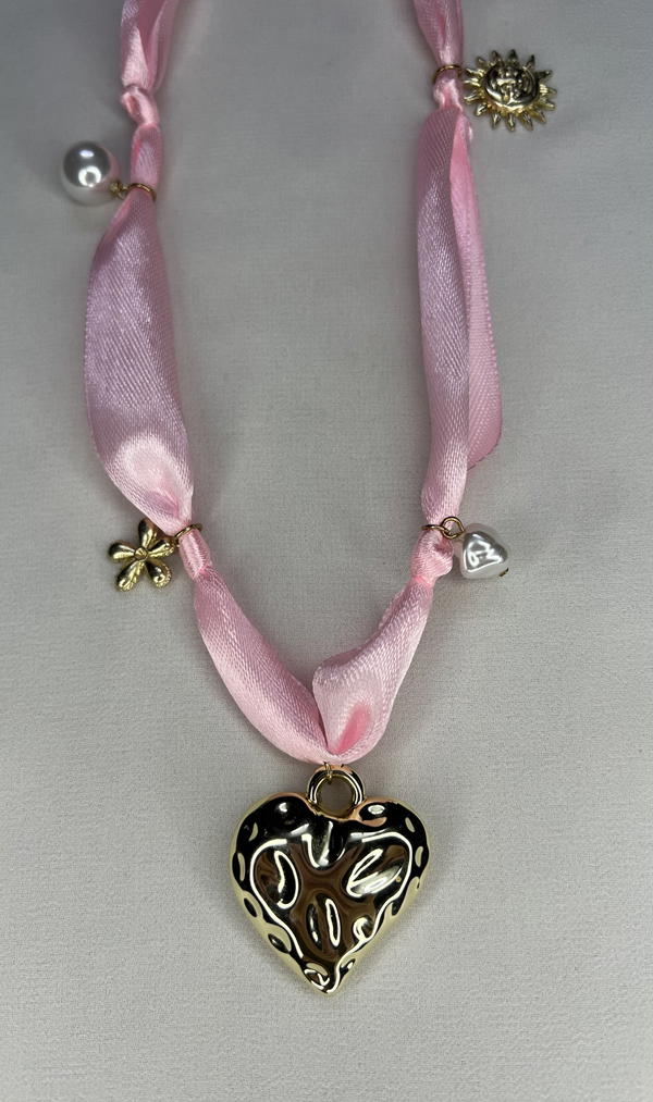 pink heart necklace  Image 3 Preview