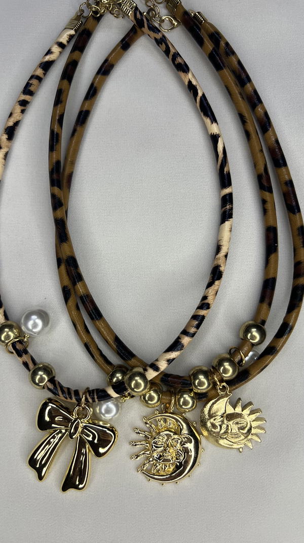 printed leather necklace  Image 2 Preview