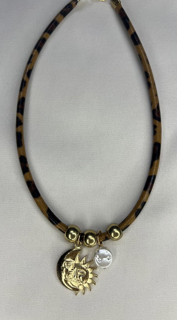 printed leather necklace  Image 5 Preview