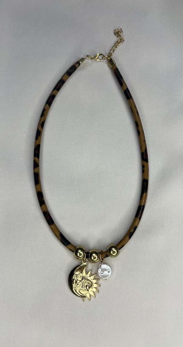 printed leather necklace  Image 6 Preview