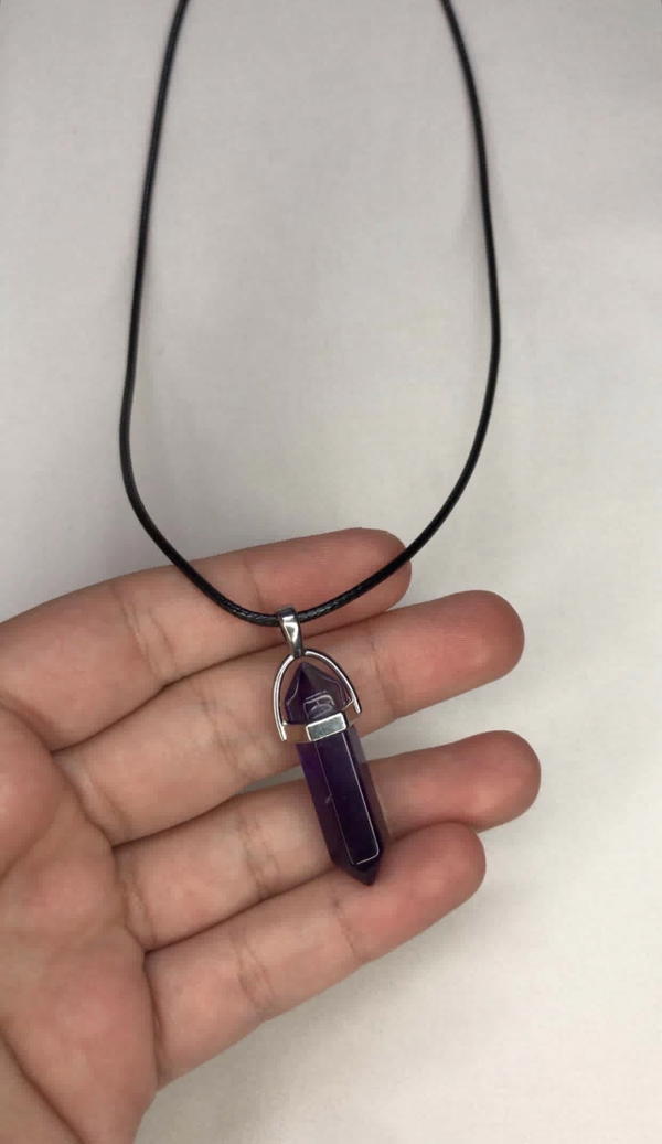 purple crystal necklace  Image 4 Preview