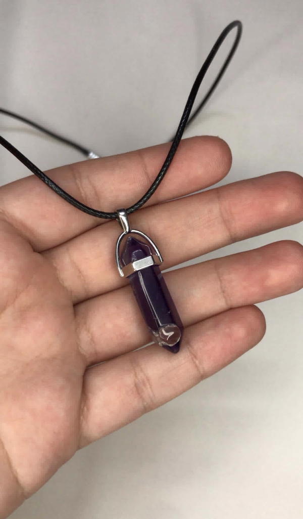 purple crystal necklace  Image 5 Preview