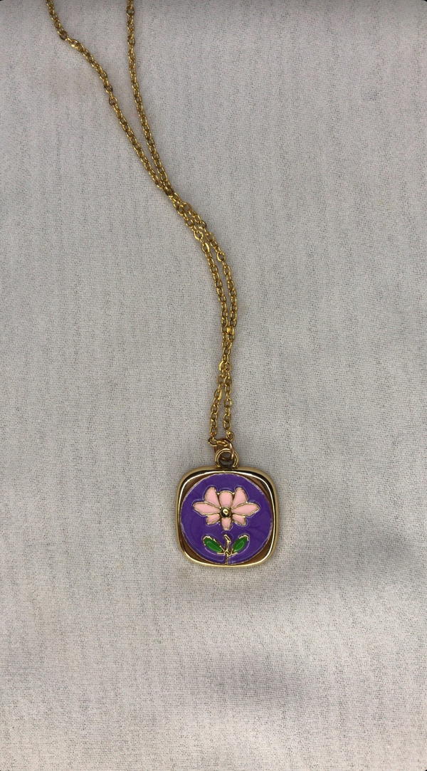 purple flower necklace  Image 1 Preview