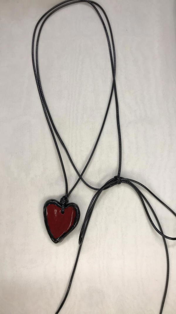 red heart necklace  Image 2 Preview