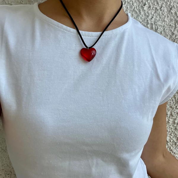red heart necklace  Image 9 Preview