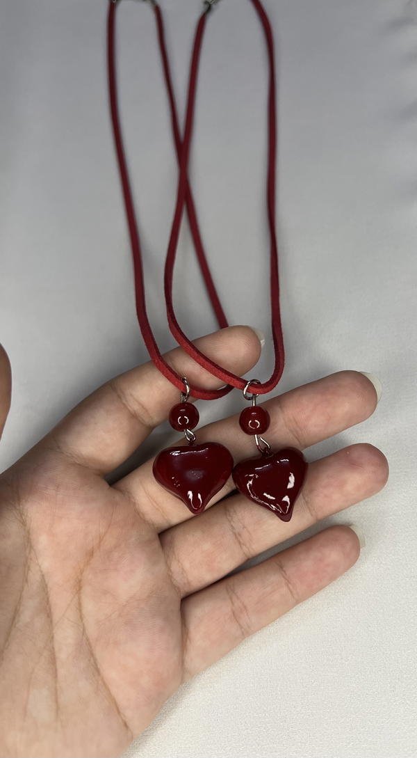 red heart necklace  Image 2 Preview