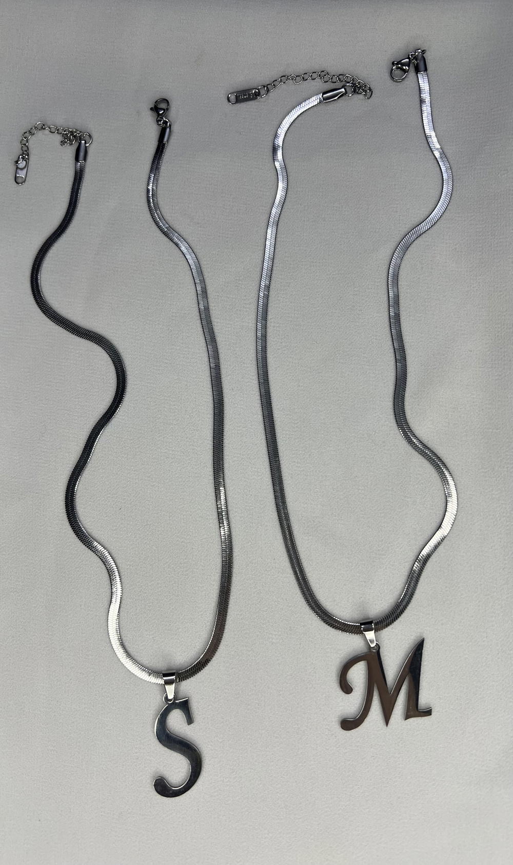 silver initial necklace  Preview Image