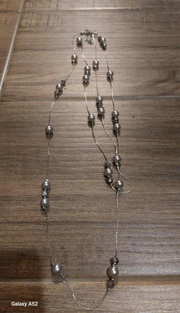 silver beaded necklace (long) Image 9 Preview