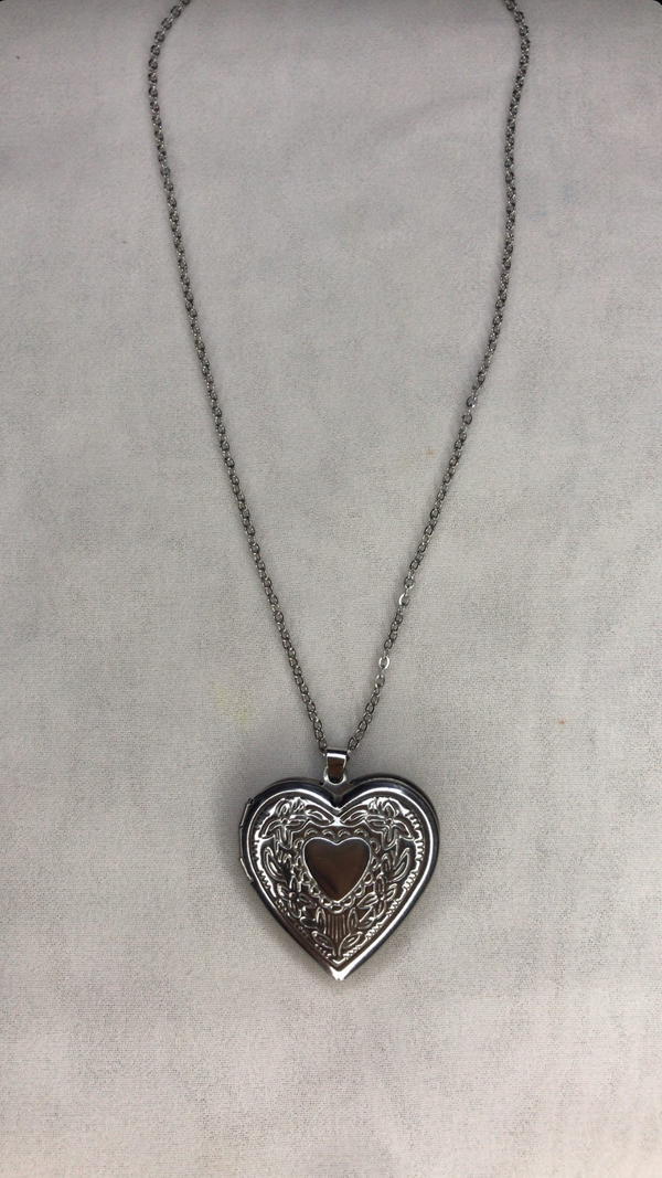 stainless heart locket necklace  Image 3 Preview